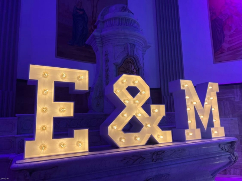 Lettre Lumineuse LED Géante De 91,5 Cm - Décoration 3D Pour Anniversaire, Mariage, Fête | 10 LED, Lumière Chaude