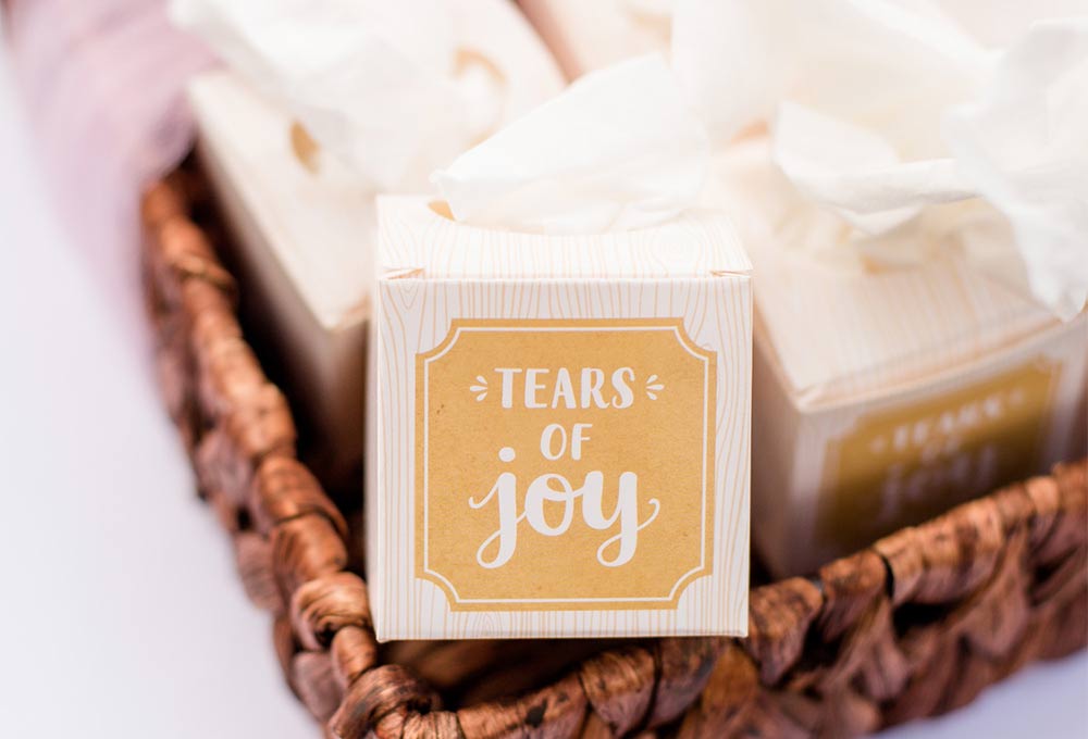 Tissue box voor vreugdetranen